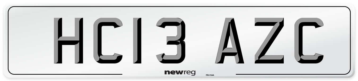 HC13 AZC Number Plate from New Reg